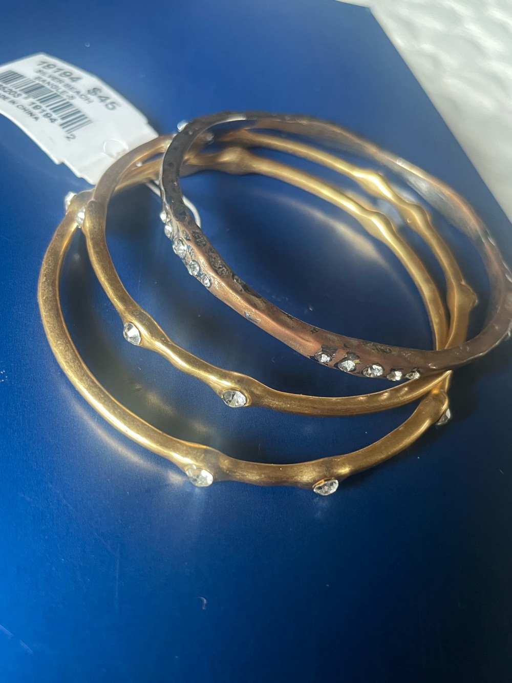 ViVI Gold-Tone Crystal Accent Bangle Bracelet Set